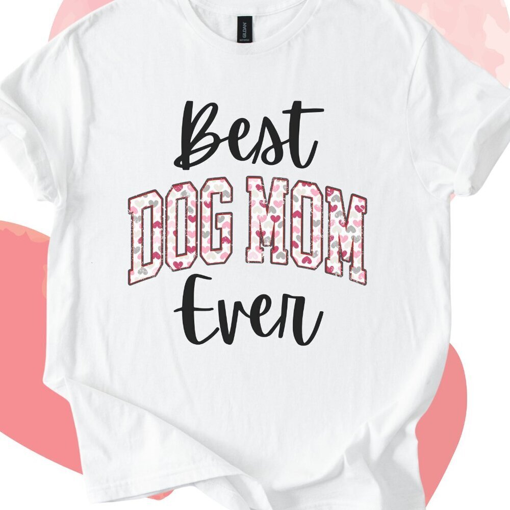 Best Dog Mama Ever Softstyle Shirt Perfect for Valentine's Day - Picture 1 of 2